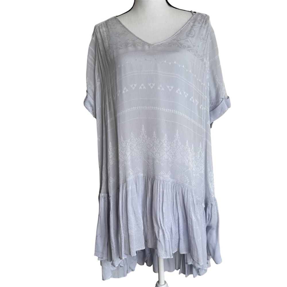 Free People Sheer BabyDoll Mini Dress Tunic Size Small